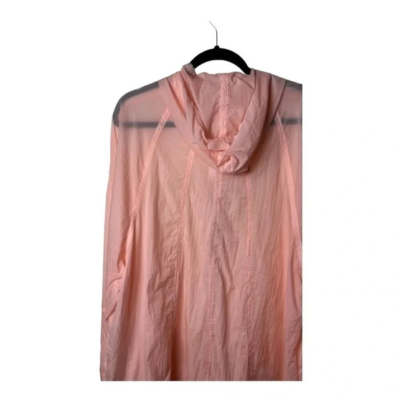 0761. Free PEOPLE CALLIE PONCHO RAINCOAT PACKABLE SALMON IN COLOR SIZE LARGE - Picture 11 of 12